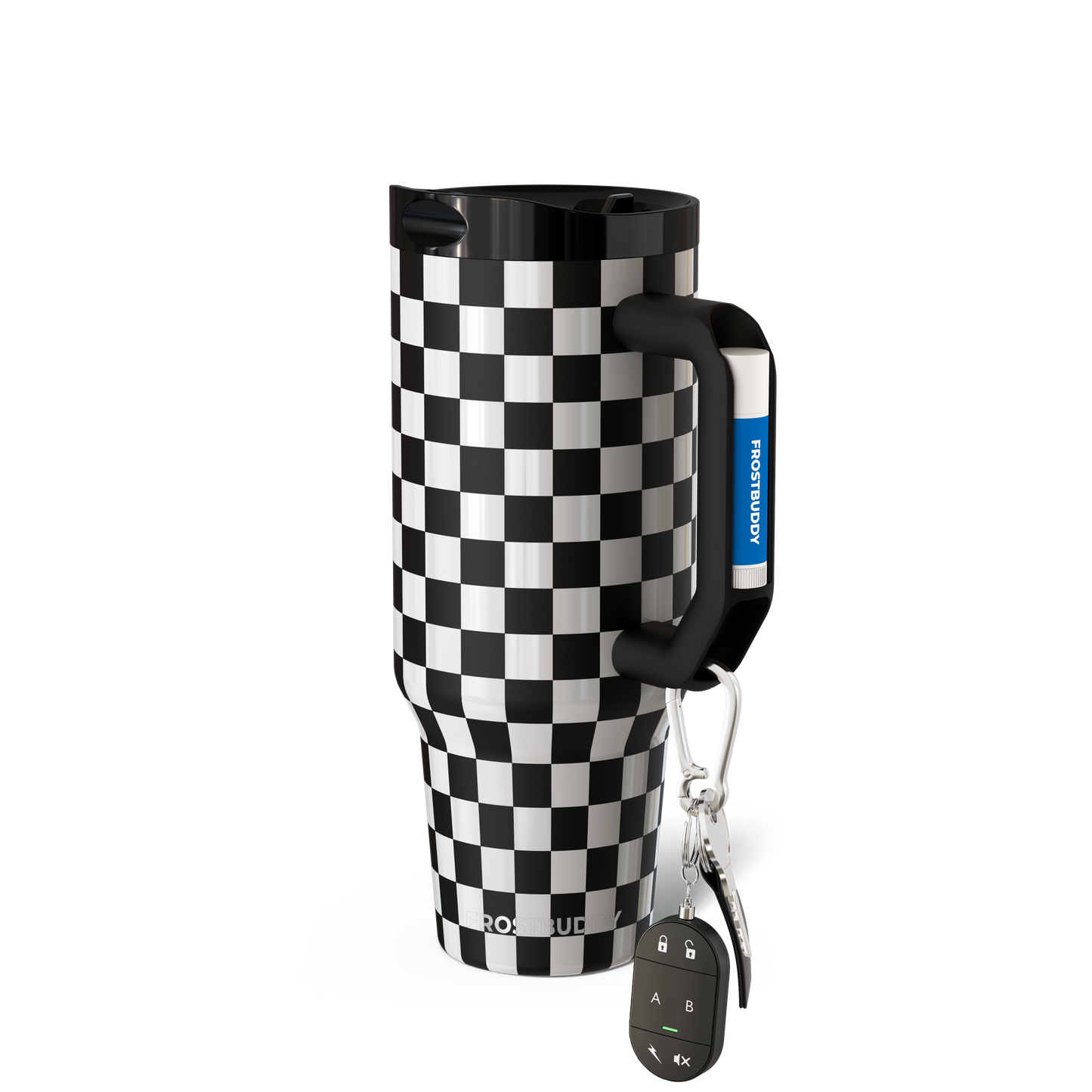 Thicc Buddy 40oz | Black & White Checkered image 1